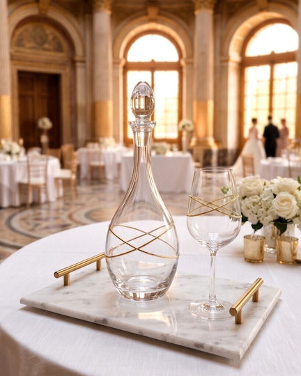 Wedding Crystal Gold Tray