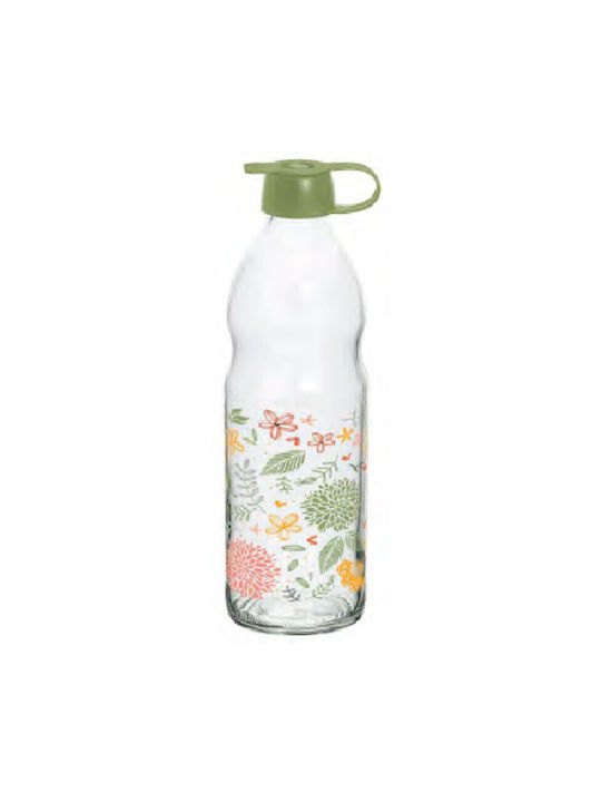 Viosarp Viosarp Glas Wasserflasche mit Schraubdeckel Transparent 1000ml