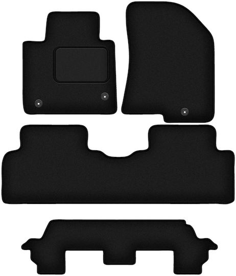 Black Velour Car Mats Kia Carens Iv Minivan 7 Seats 2013-2018