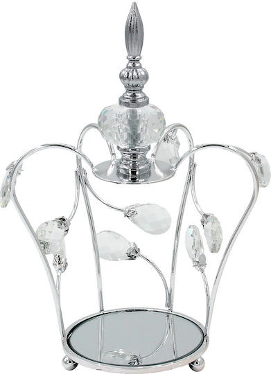 Coronă Metalică Decorativă 18x14x27 Cm Din Cristale Argintii Pentru Oglindă Keskor 43299-3
