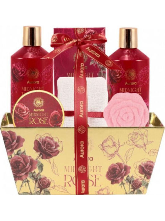 Aurora Natural Midnight Rose Set Îngrijire Pentru Curățare Corp 6 Bucăți