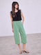 Celestino Zip-Culottes mit Volant in Grün Loose Fit