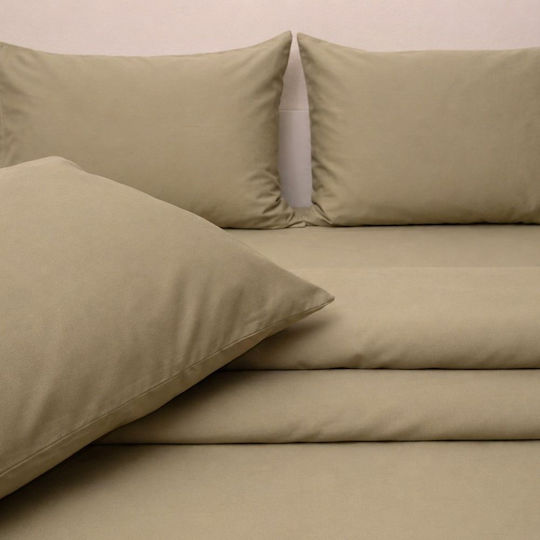 Anna Riska Tagesdecke Übergröße Baumwollsatin Khaki Grün 220x240cm