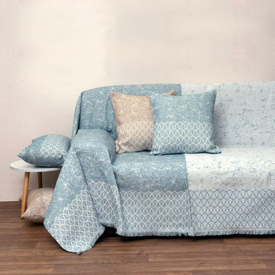 Anna Riska 1575 Sesselüberwurf Jacquard 180x180cm Lake Blau