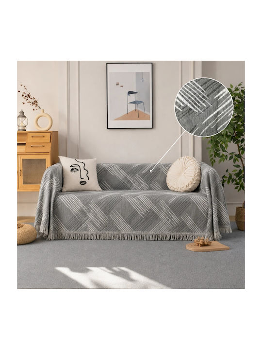 My Home Luxury Throws Set 3 Pcs Dark Gray