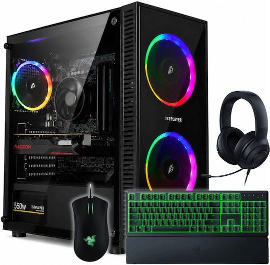 Vengeance Gamer's Choice Archer-V8 Desktop Computers (Ryzen 5-3400G/16GB DDR4/512GB SSD/Radeon RX 6500 XT/No Operating System) with Keyboard (International English)