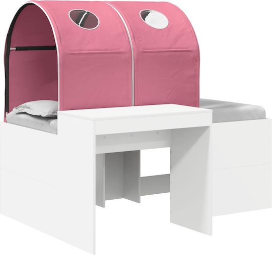 Kids Bed Loft Single with Desk Pink