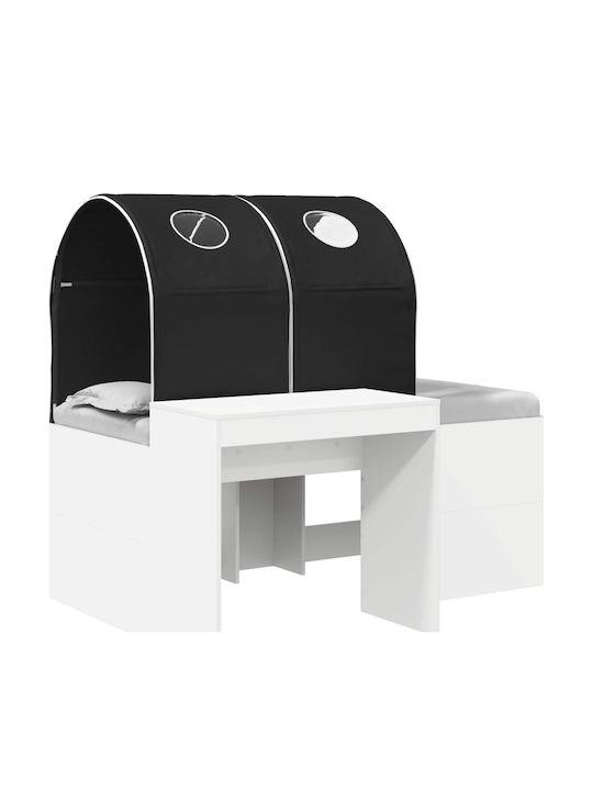 Pat Pentru Copii Single Loft Bed Cu Birou Negru