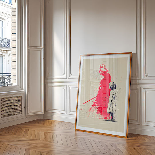 Poster Star Wars Darth Vader Banksy Art Mv304 40cm X 50cm Μαύρη Ξύλινη Κορνίζα