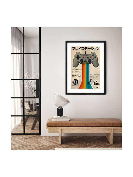 Gaming Poster Playstation 1 Controller Japanese...