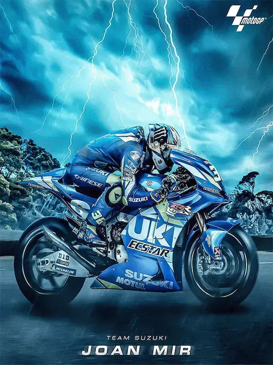 Poster Motogp Joan Mir Gp019 40cm X 50cm Black ...