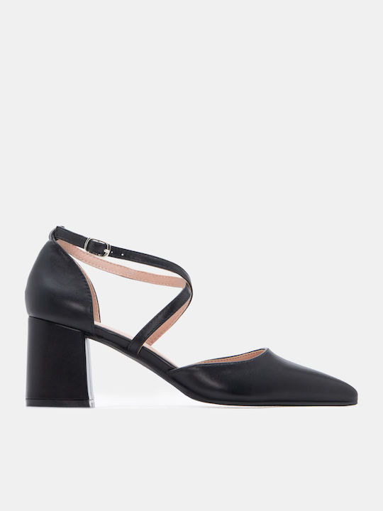 Luigi Pointed Toe Heels with Strap & Medium Hee...