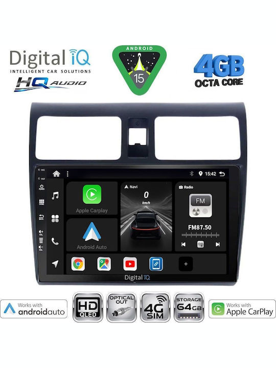 Digital IQ Car Audio System for Suzuki Swift 2005-2011 Bluetooth USB WiFi GPS Apple CarPlay Android Auto with 10" Touch Screen