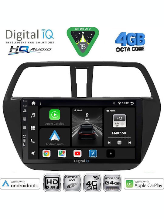 Digital IQ Car Audio System for Suzuki SX4 S-Cross 2014-2021 Bluetooth USB WiFi GPS Apple CarPlay Android Auto with 9" Touch Screen