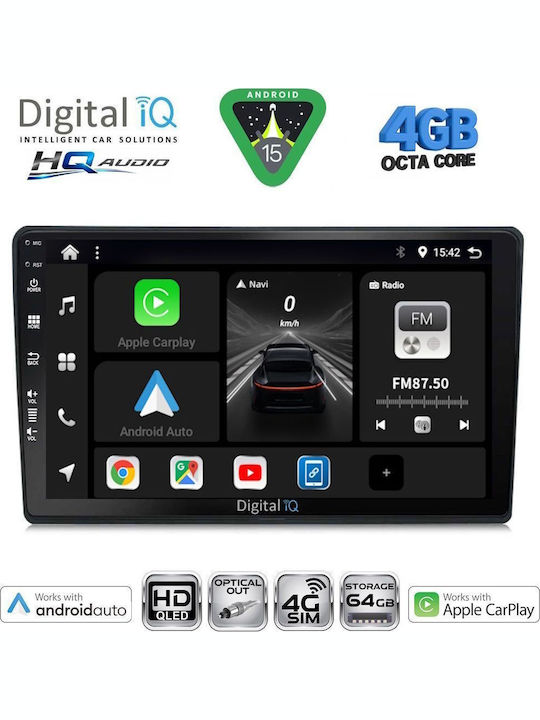 Digital IQ Car Audio System for Toyota Auris 2013-2015 Bluetooth USB WiFi GPS Apple CarPlay Android Auto with 10" Touch Screen