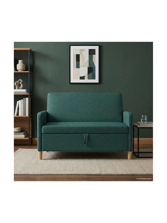 vidaXL Zweisitzer Sofa mit Stauraum Dunkles Grü...