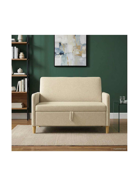Doppelsitzer Sofa mit Stauraum Crem 122x78x87cm