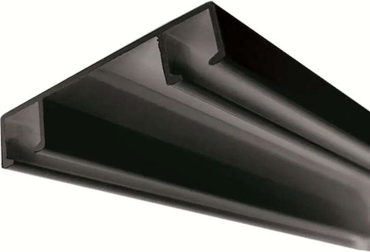 Gardinia Zwei-Wege Vorhangschiene aus Aluminium in Schwarz Farbe 250cm
