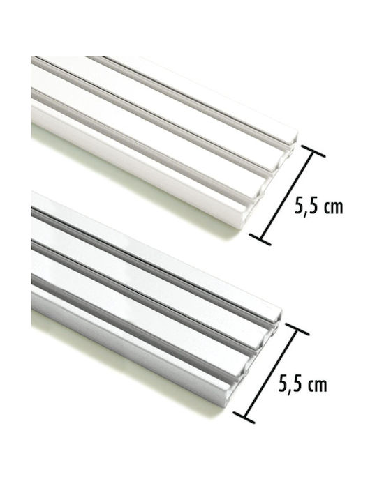 Șine Triplu Metalice Pentru Perdele În Culoare Albă 260 cm