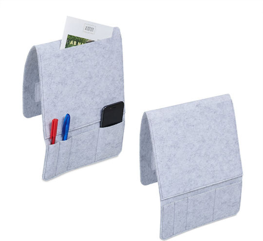 Set 2 Organizatoare Pentru Canapea Relaxdays Gri 33,5x25x3 Cm 5 Compartimente