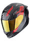 Scorpion EXO-1400 Air Black/Red Motorcycle Helmet Full Face ECE 22.06 with Sun Visor