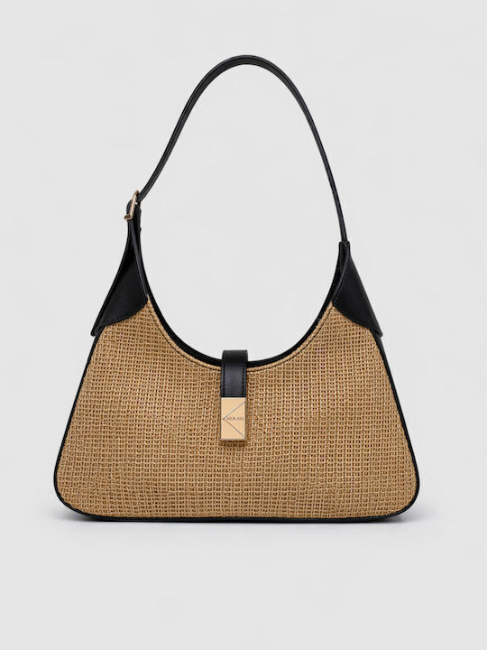 Nolah Bondi Straw Women's Shoulder Bag Black