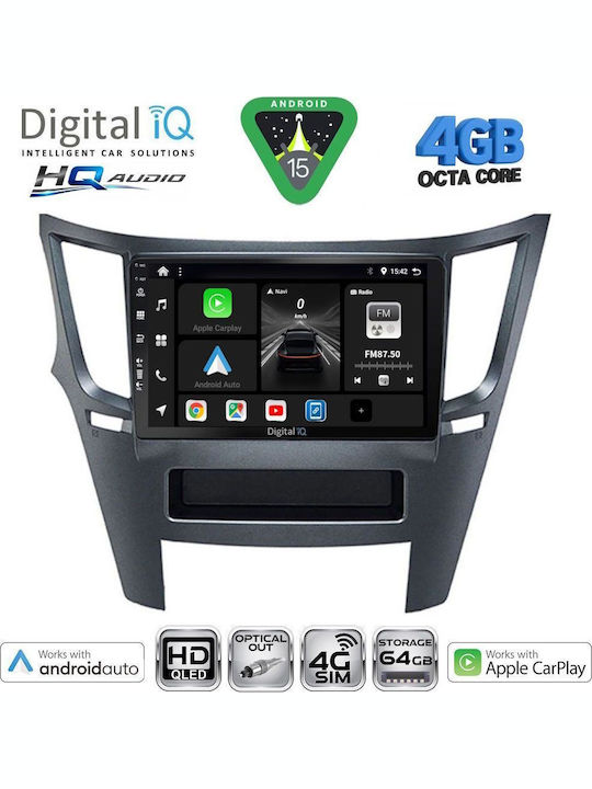 Digital IQ Car Audio System for Subaru Legacy / Outback 2009-2014 (Bluetooth/USB/WiFi/GPS/Apple CarPlay/Android Auto) with 9" Touch Screen