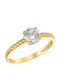 Ioannis Kosmima Single Stone Ring From 9K Gold With Zircon