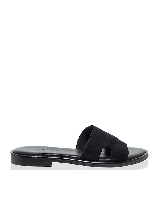 Myconian Leather Women's Flat Sandals Black