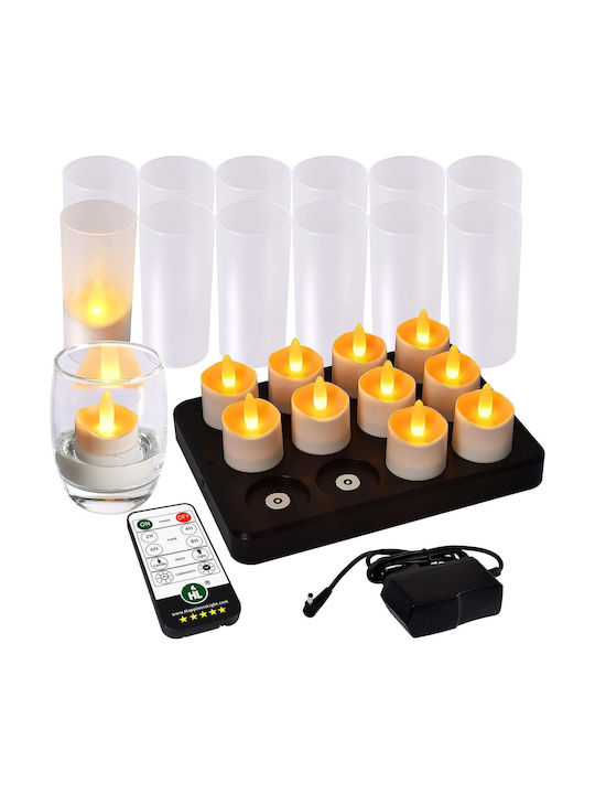 Decorative LED Lamp Warm White Wax Polish 12pcs