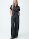 Women's High Rise Pantaloons in Loose Fit Floral Blue