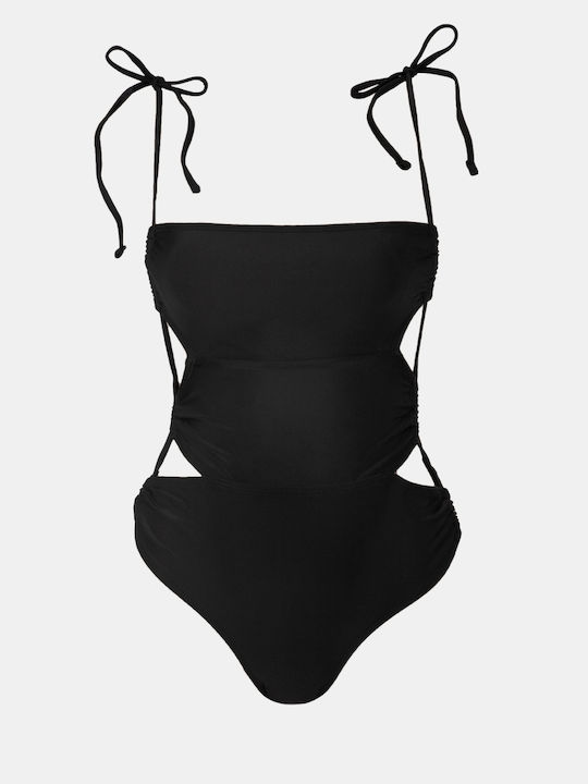 Sexy Cut Out Black One Piece Swimsuit Size XL Black