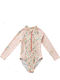 Crool Kids One-Piece Swimwear With Long Sleeve Salmon