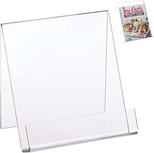 Relaxdays A5 Book Stand Transparent 15x11.5x15 Cm