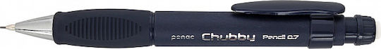 Penac Creion Mecanic Penac Chubby Grip Cauciucat 0.7mm Mina Varf Metalic Radiergumă Retractabilă Negru