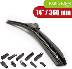 Professional 14 Inch 36 Cm Windshield Wiper Universal Rubber Blades 10 Adapters Rain Storm