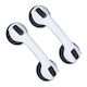 Relaxdays Set 2 Suction Grab Handles White Black 30x8.5x10 Cm