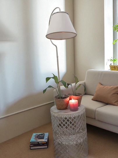 SteweHome Φωτιστικό Δαπέδου Υ148xΜ50εκ. με Ντουί για Λαμπτήρα E27 Λευκό