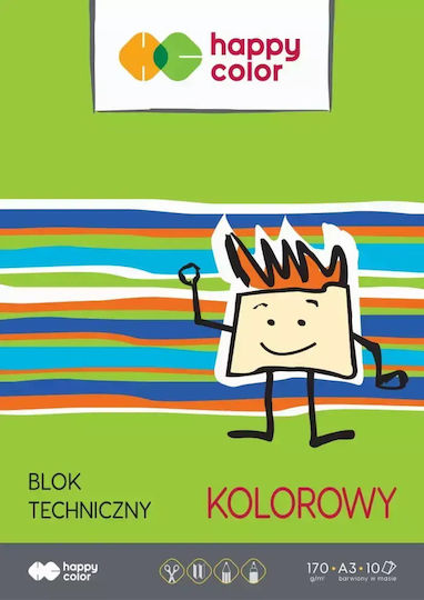 Bloc De Schițe Tehnice Colorate A3 170g Happy Color Pachet 10 Foi