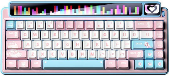 Aula AMG65 Wireless Gaming Mechanical Keyboard 65% with Light Feather Switches and RGB Lighting English US Pink