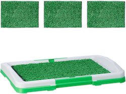 Relaxdays Puppy Katzenklo-Zubehör Set 4 Grasmatten Grüne Weiße 5,5x33x45,5 cm