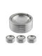 Set 4 Elegant Ashtrays Lid Relaxdays Stainless Steel Silver 7x11.5cm
