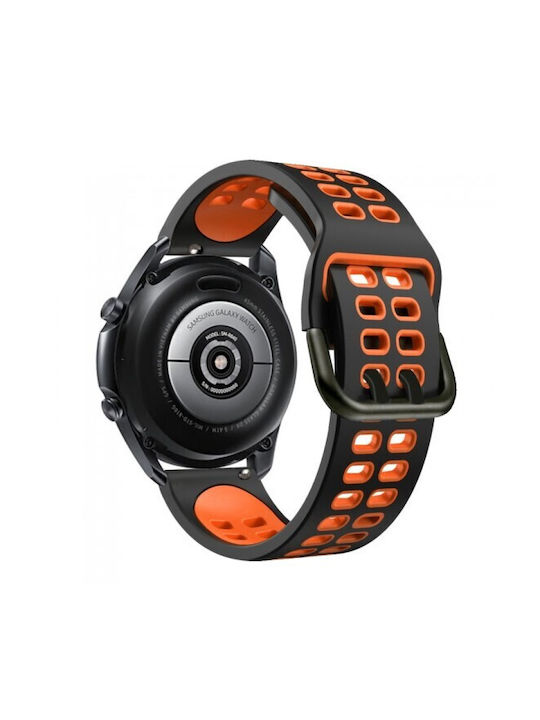 Dual Color Silicone Strap Double Holes Xiaomi Watch S4 47mm Black Orange