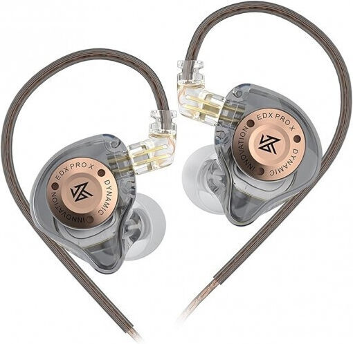 Kz Edx Pro X In-ear Earphones Transparent Grey Bronze