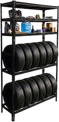 Relaxdays Tire Rack 3 Levels 210x40x120 Cm Black Steel