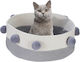 Relaxdays Cotton Cat Basket White Grey 16.5x41x41 Cm
