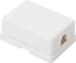 Wall-mounted Telephone Socket 6p4c 4 Gold-plated Contacts Surface Mount White Wall-mounted Telephone Socket 6p4c 4 Gold-plated Contacts Surface Mount White