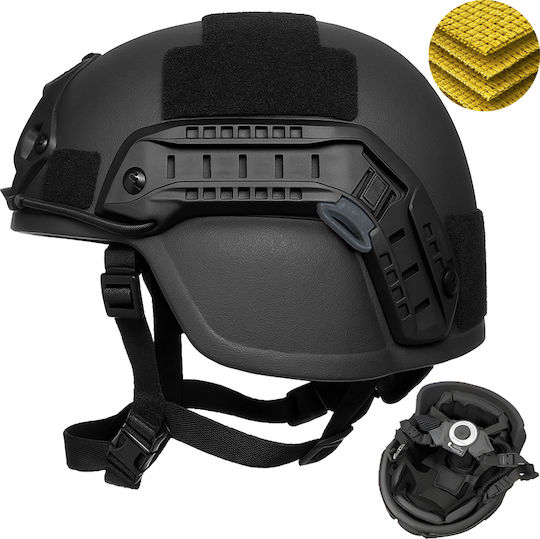 Mich Nij Iiia Tactical Ballistic Helmet Resistant To 9mm 357 Sig 44 Magnum Bullets Nvg Compatible Fast Rail 360° Adjustment System Ultra-resistant Aramid Material Size L Black