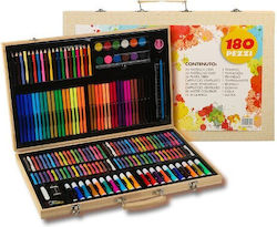 Alista Home Colouring Sets Wooden 180 Pieces