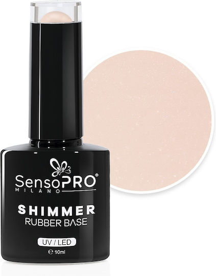 Shimmer Rubber Base Sensopro Milano #05 Perfect Nude Shimmer Red 10ml
